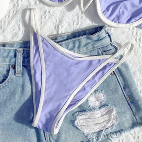 L SPACE WOMEN’S BATHING SUIT BOTTOM IN PURPLE & WHITE(other colors too show pic) - Picture 1 of 8